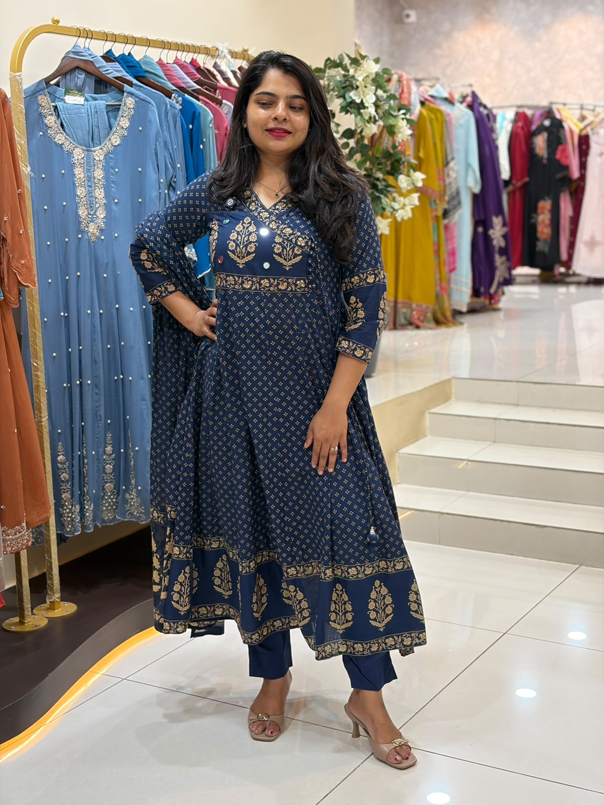 BlueCotton Anarkali Block Print Kurtha 787