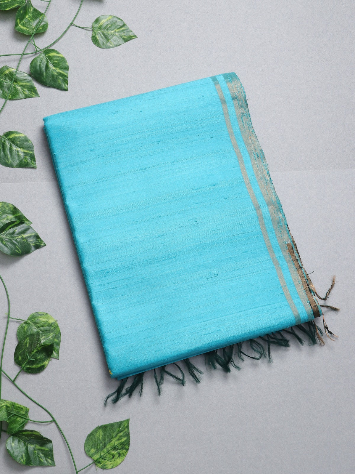 Blue Pure Raw Silk Saree (Swara)