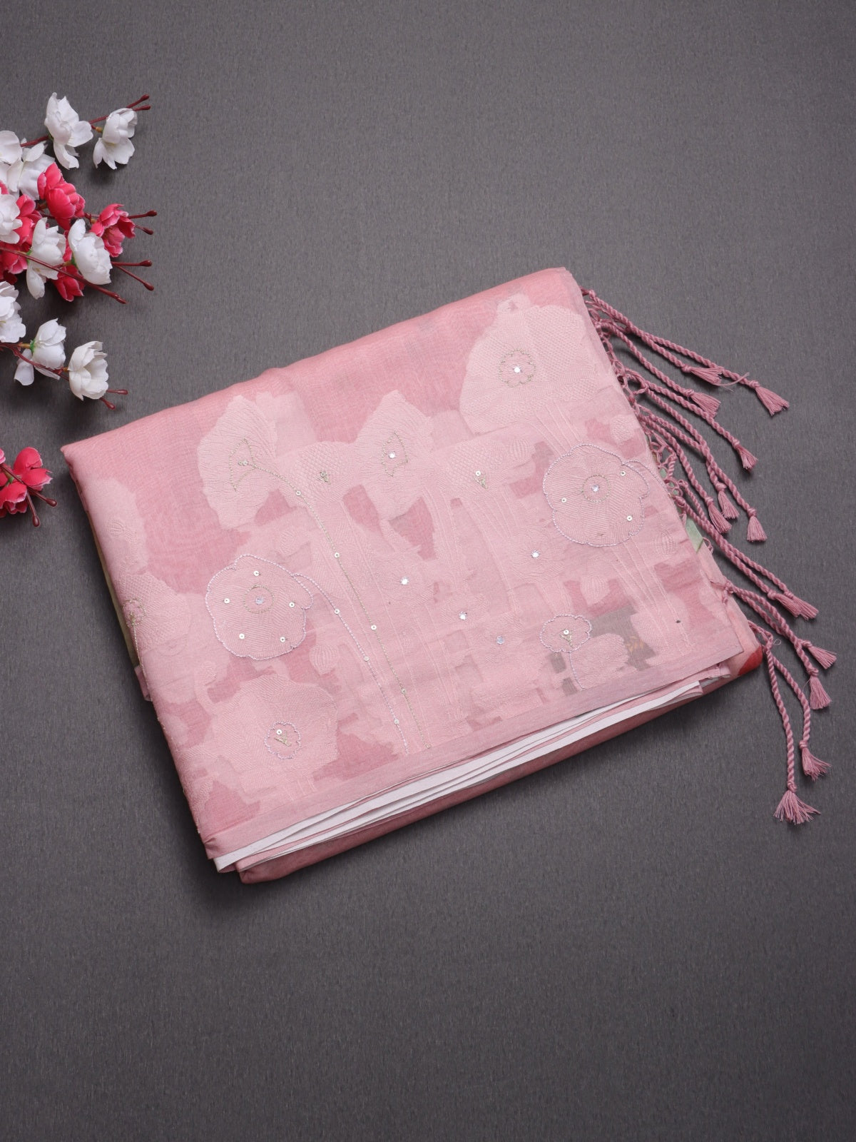 Pink Pure Mul Chanderi Saree (Swara)