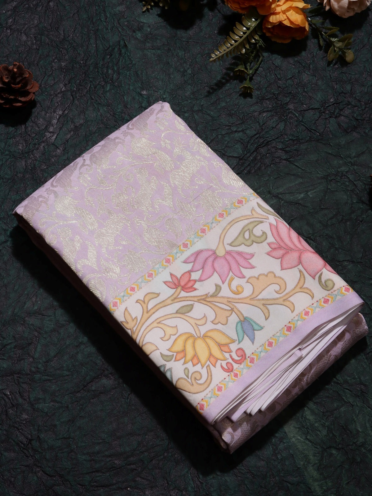 Pink Pure Kanchi Satin Border Saree (Swara)