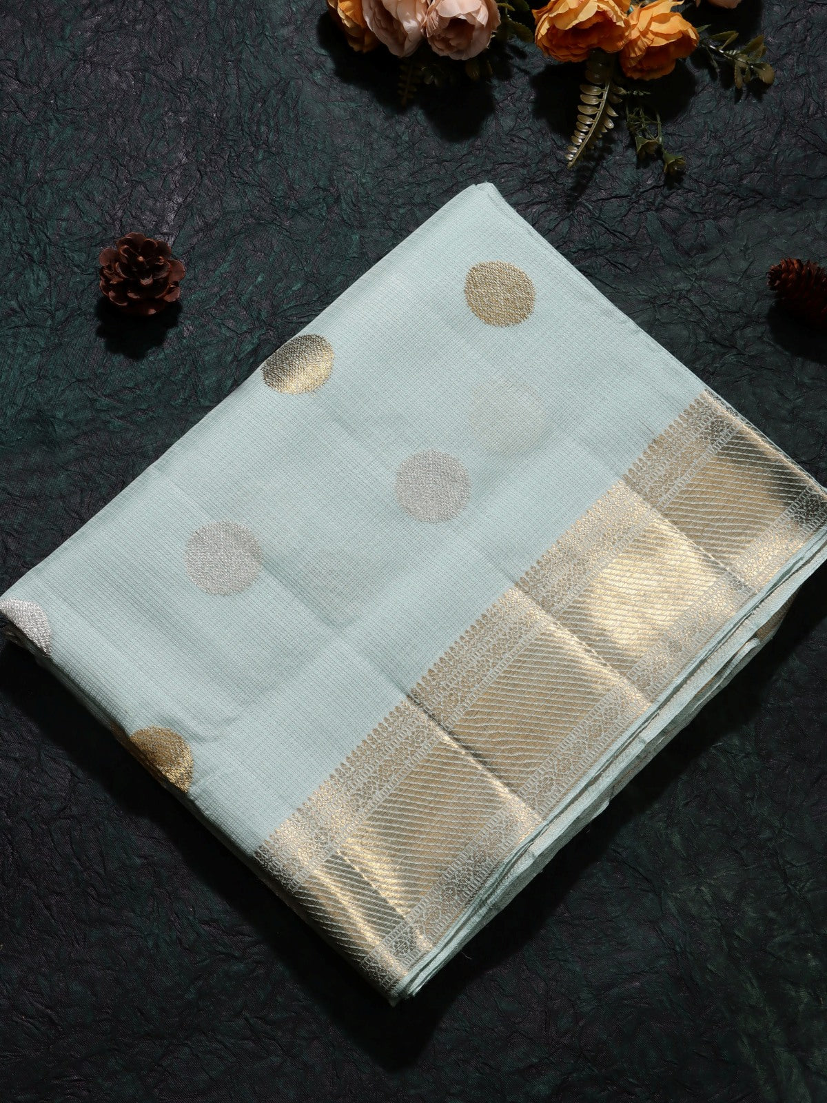 Blue Pure Kora Organza Saree (Swara)