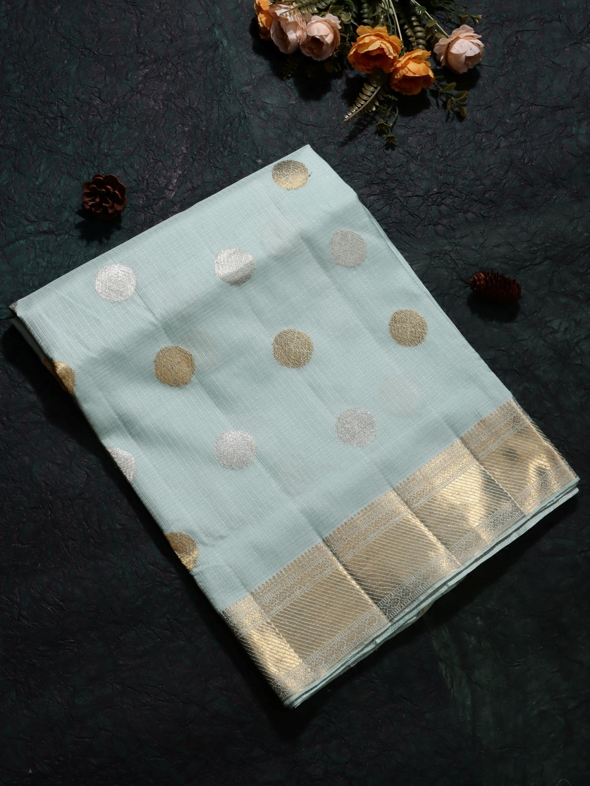 Blue Pure Kora Organza Saree (Swara)