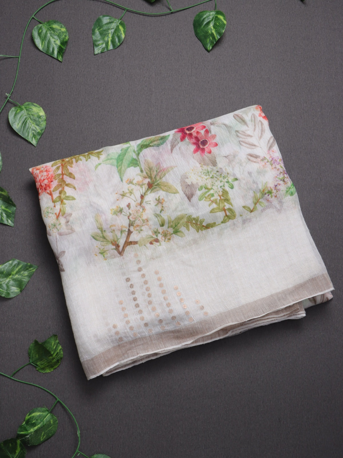 Cream Pure Mul Chanderi Saree (Swara)