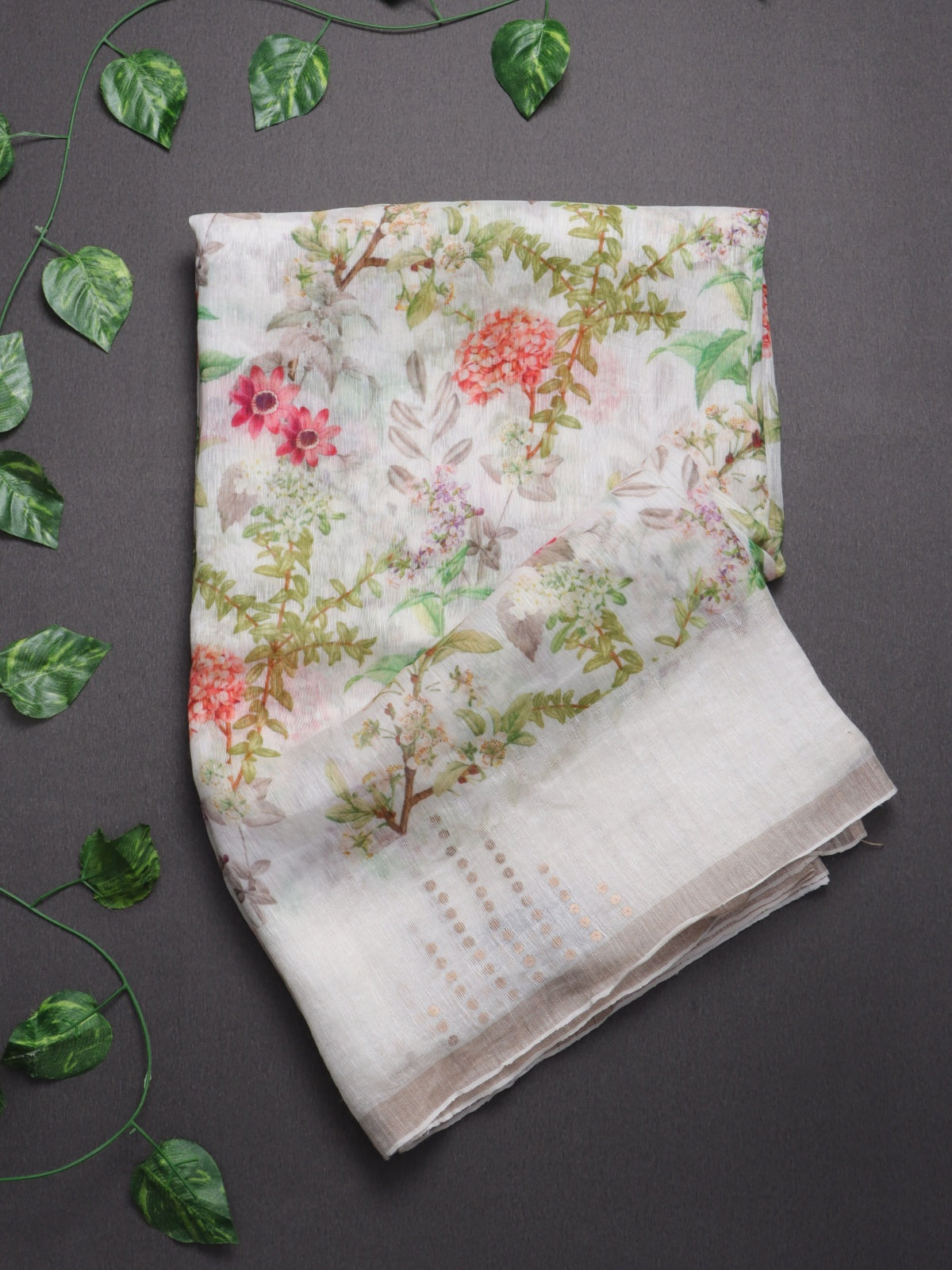 Cream Pure Mul Chanderi Saree (Swara)