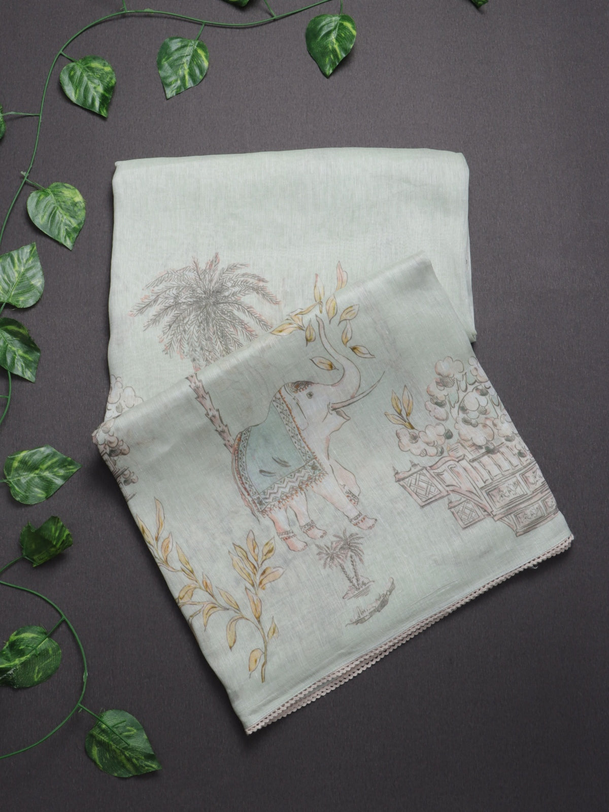 Pastel Green Pure Mul Chanderi Saree (Swara)