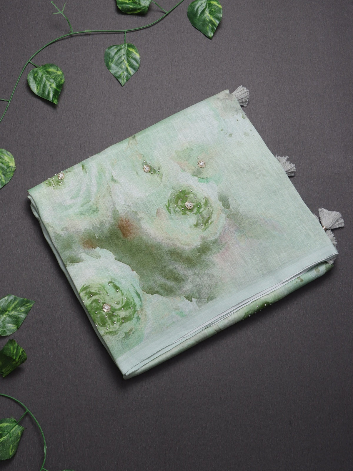 Green Pure Mul Chanderi Saree (Swara)