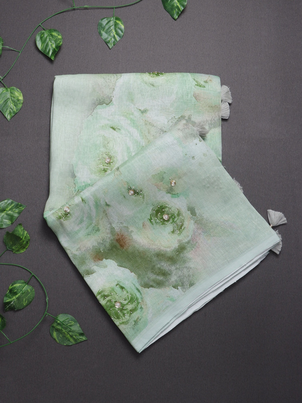 Green Pure Mul Chanderi Saree (Swara)
