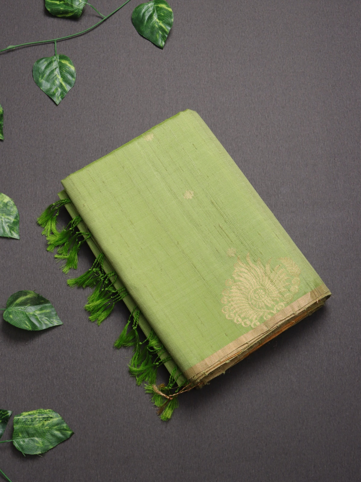 Green Pure Raw Silk Saree (Swara)