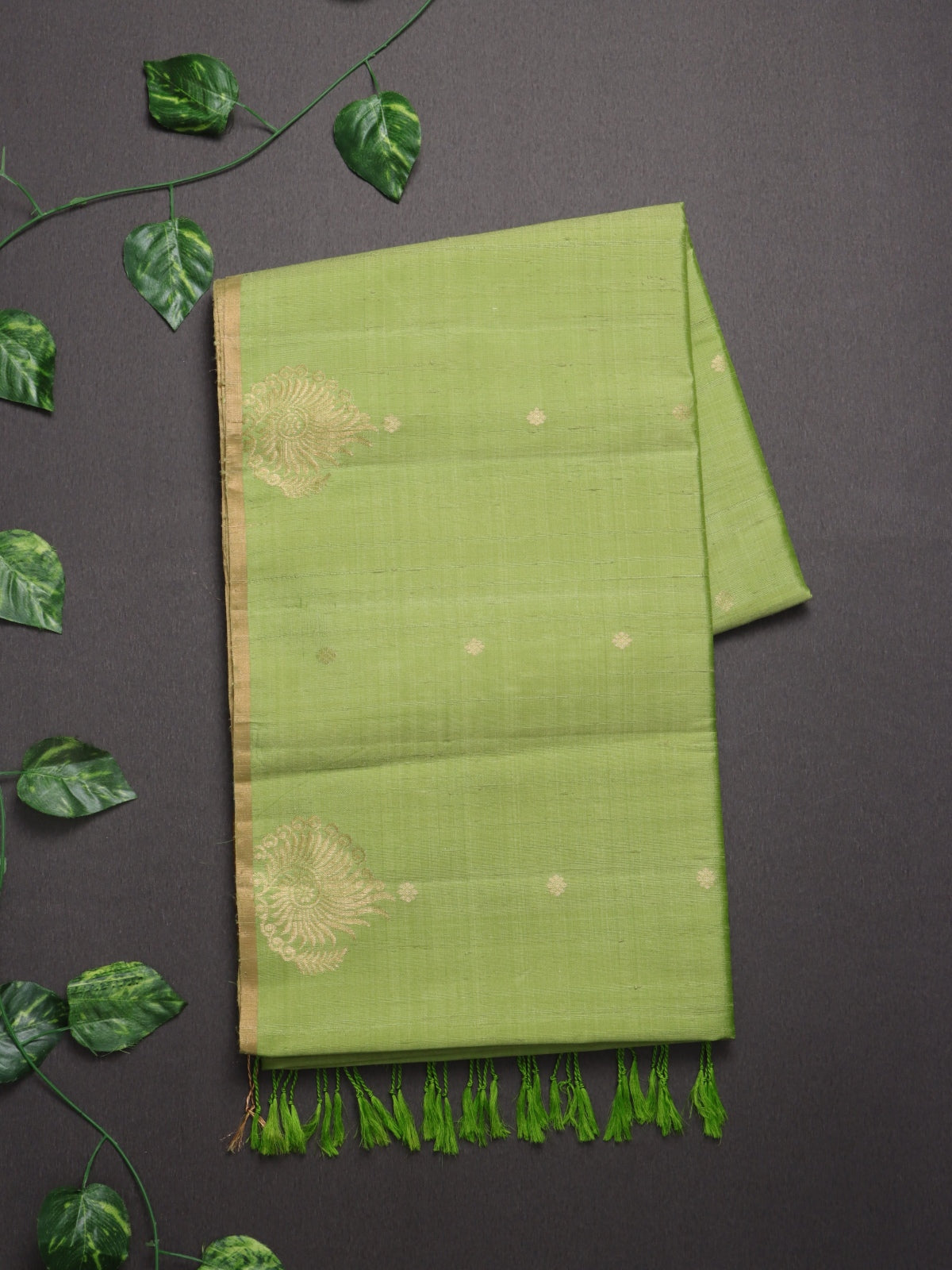 Green Pure Raw Silk Saree (Swara)