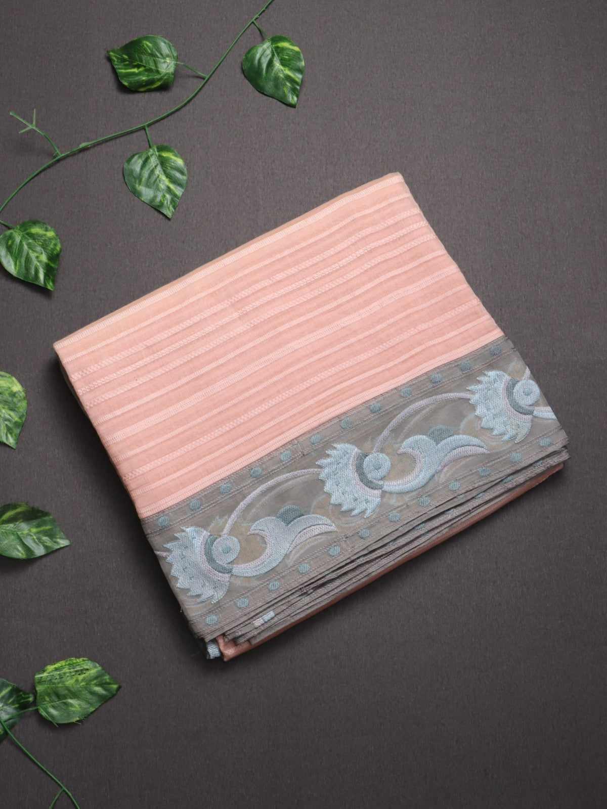 Peach Pure Mul Chanderi Saree (Swara)