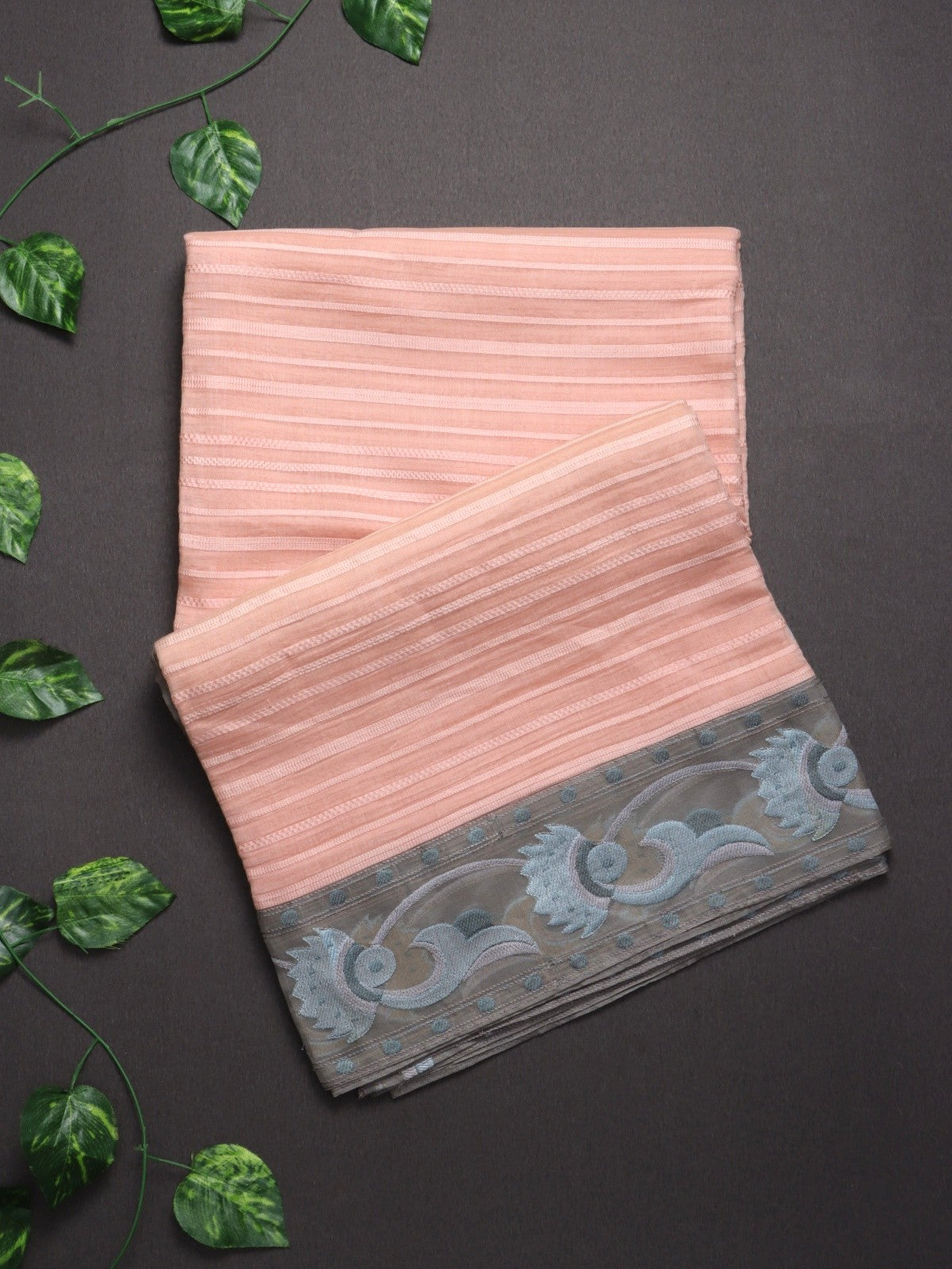 Peach Pure Mul Chanderi Saree (Swara)