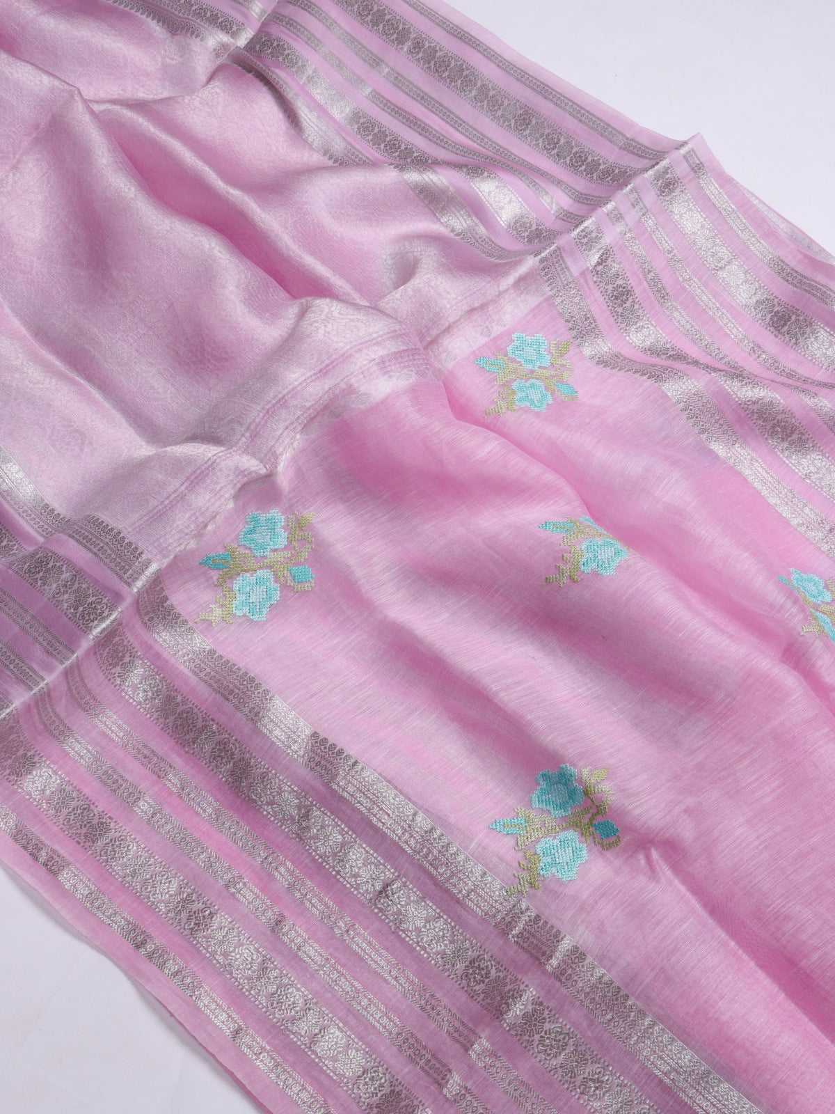 Pink Pure Linen Saree (Swara)