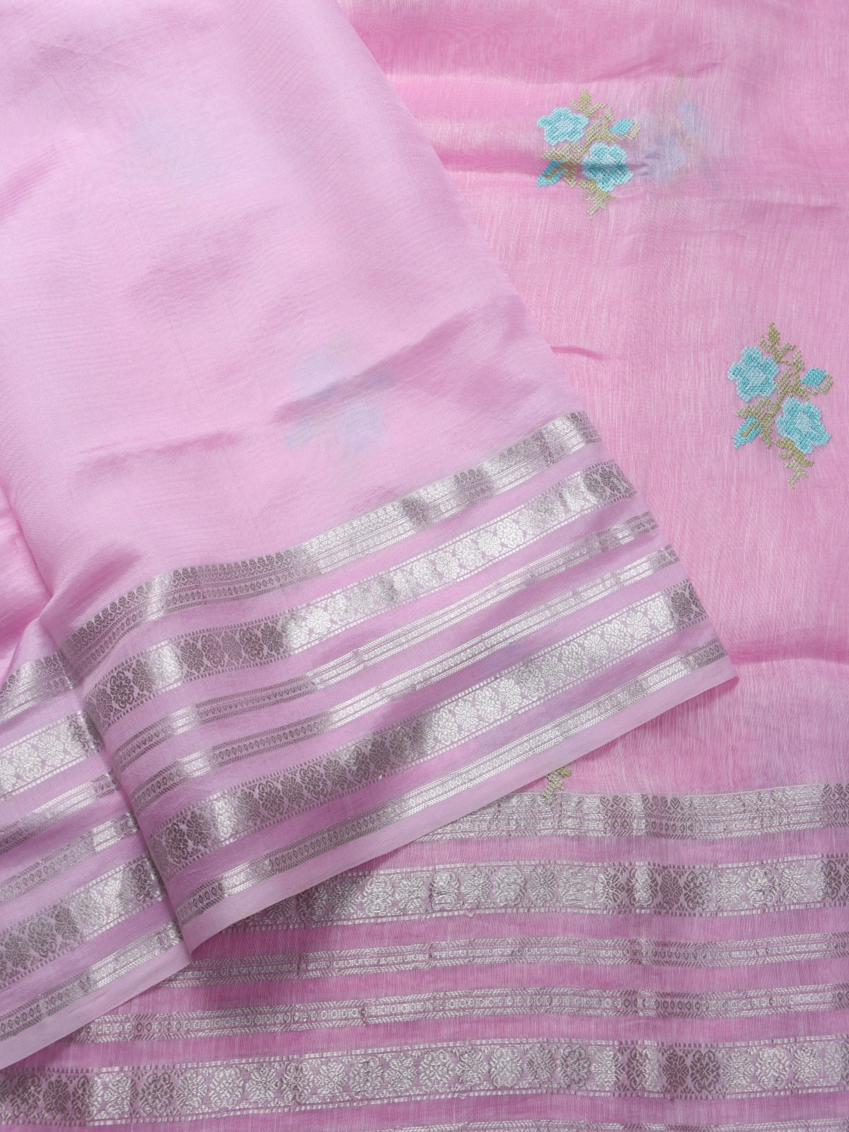 Pink Pure Linen Saree (Swara)