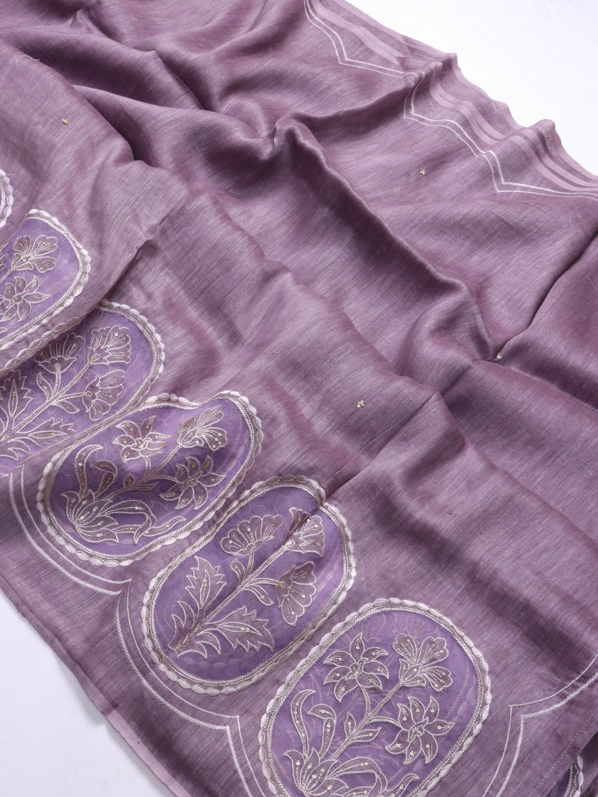 Mauve Pure Linen Saree (Swara)