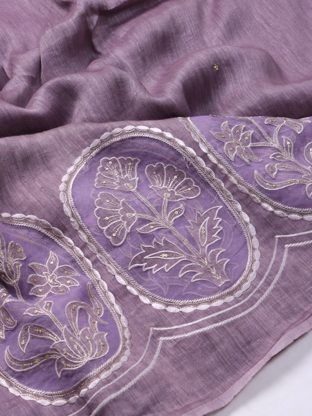 Mauve Pure Linen Saree (Swara)