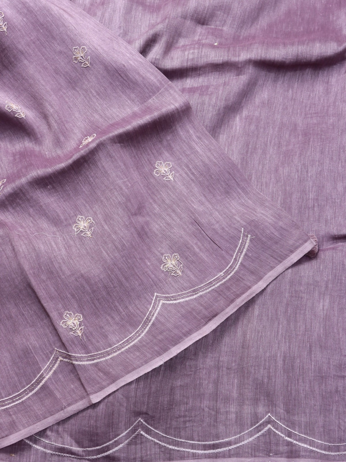 Mauve Pure Linen Saree (Swara)
