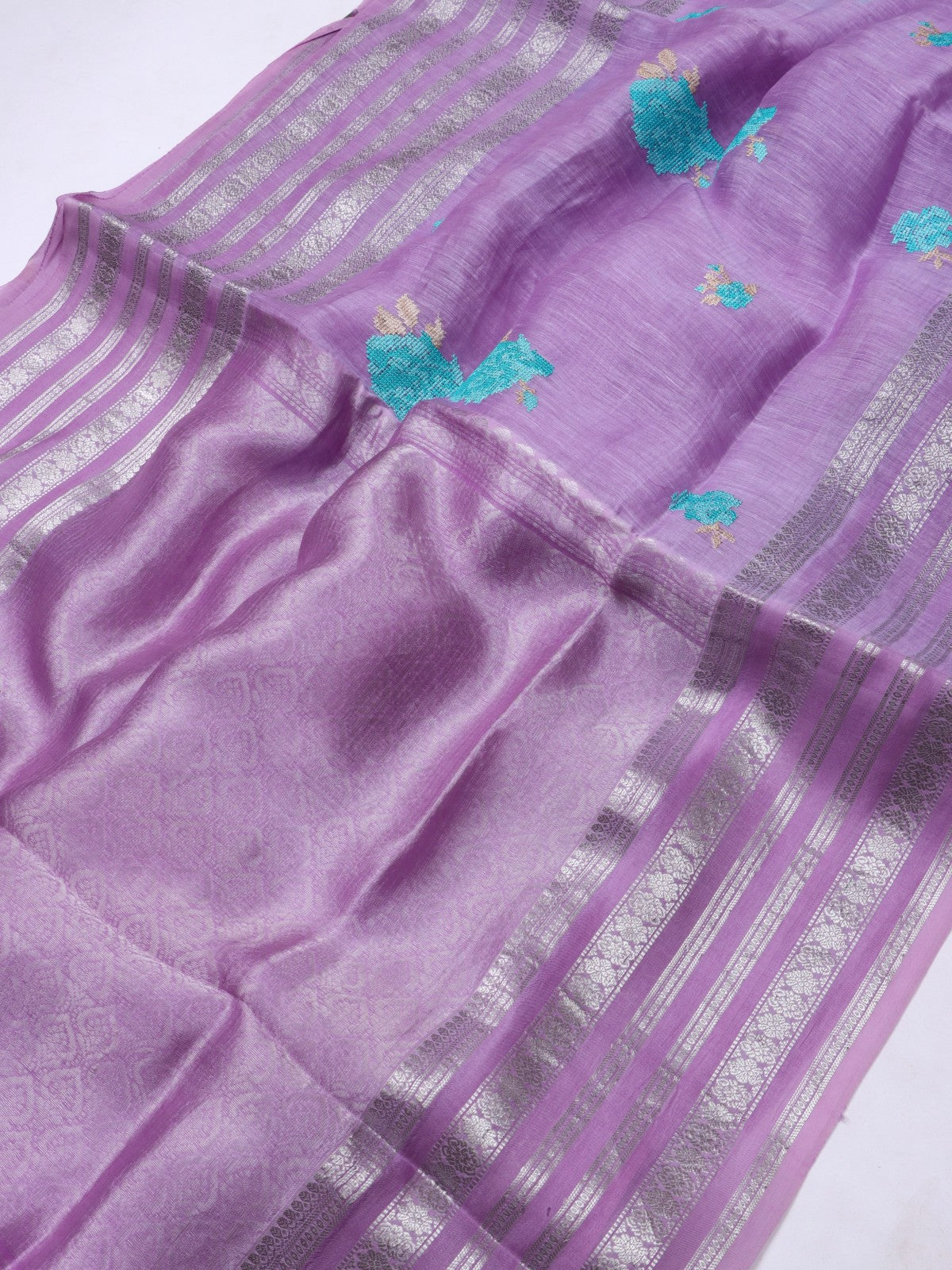 Lilac Pure Linen Saree (Swara)