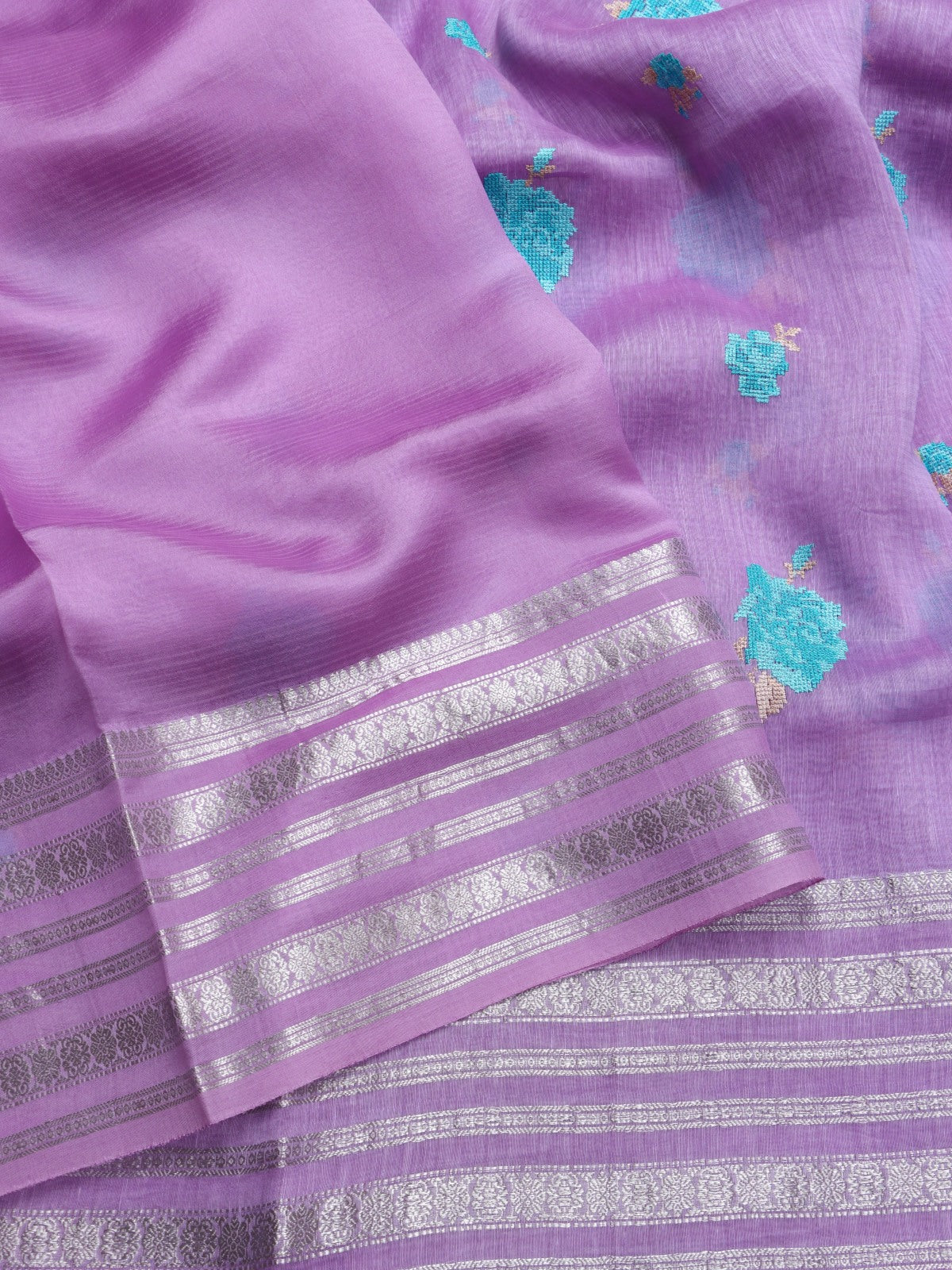 Lilac Pure Linen Saree (Swara)