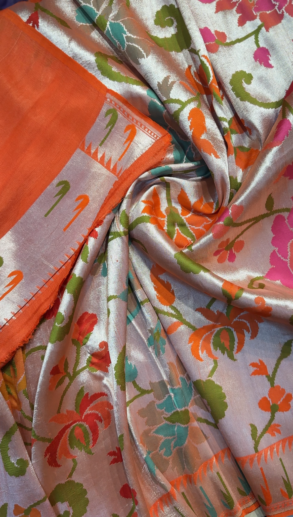 Orange pure paithani tussar georgette-09 saree