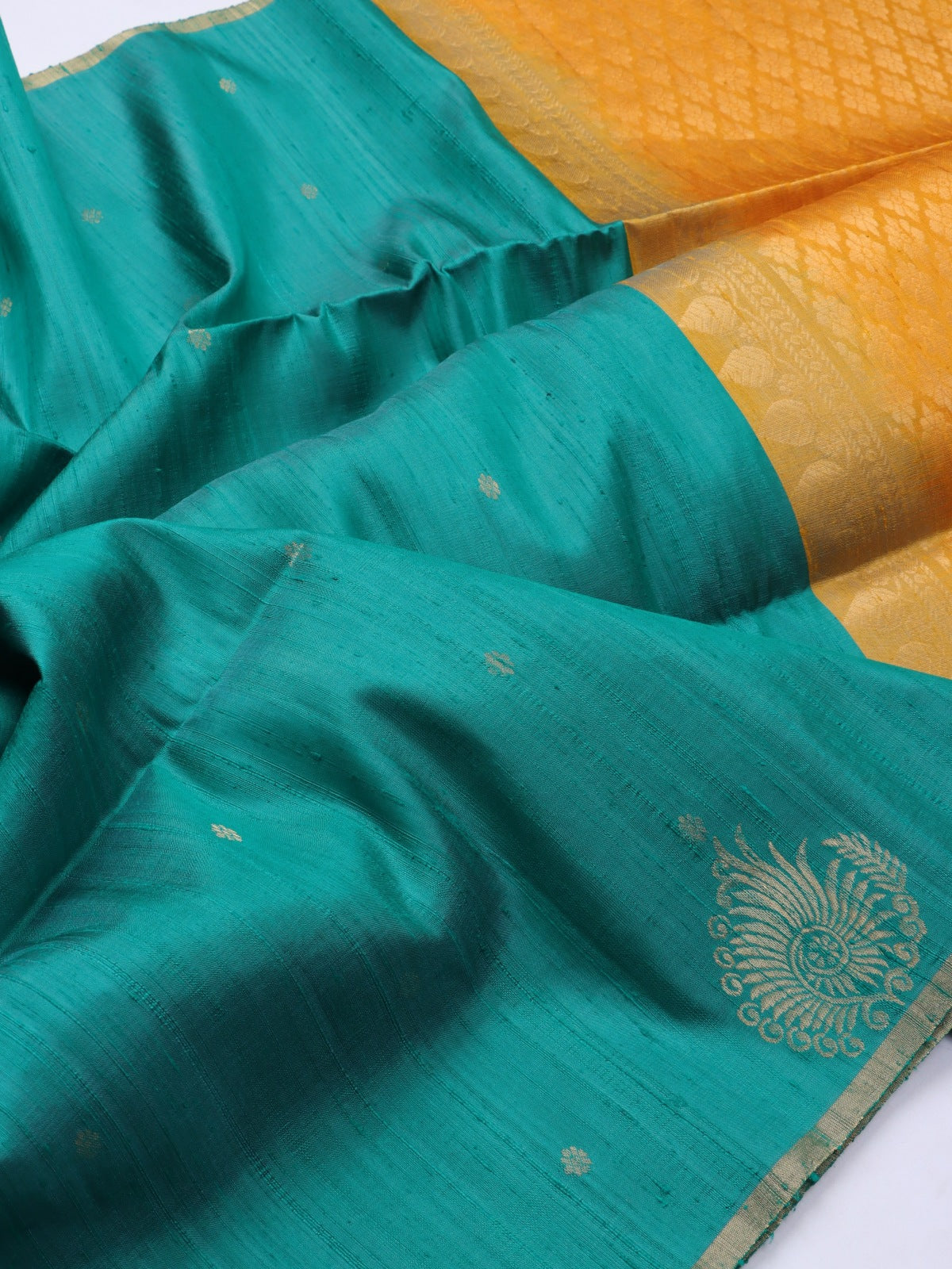 Green Pure Raw Silk Saree (Swara)