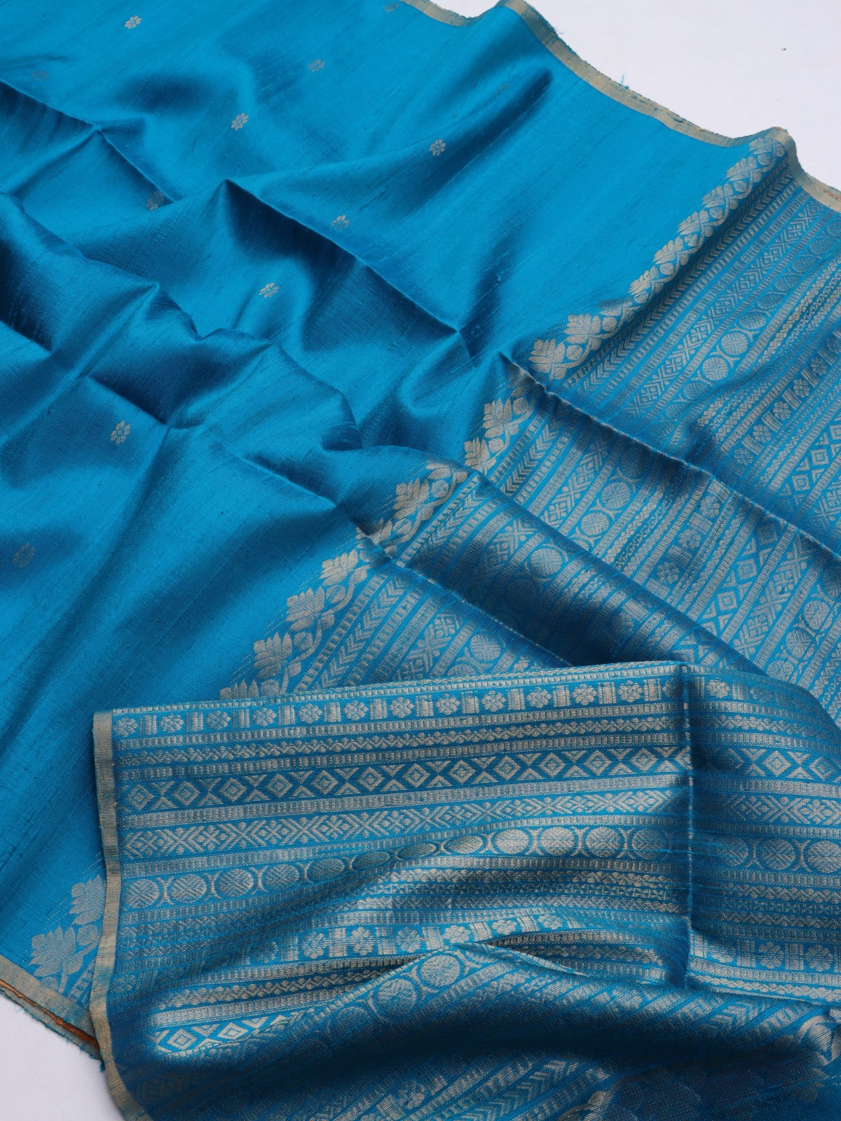Blue Pure Raw Silk Saree (Swara)