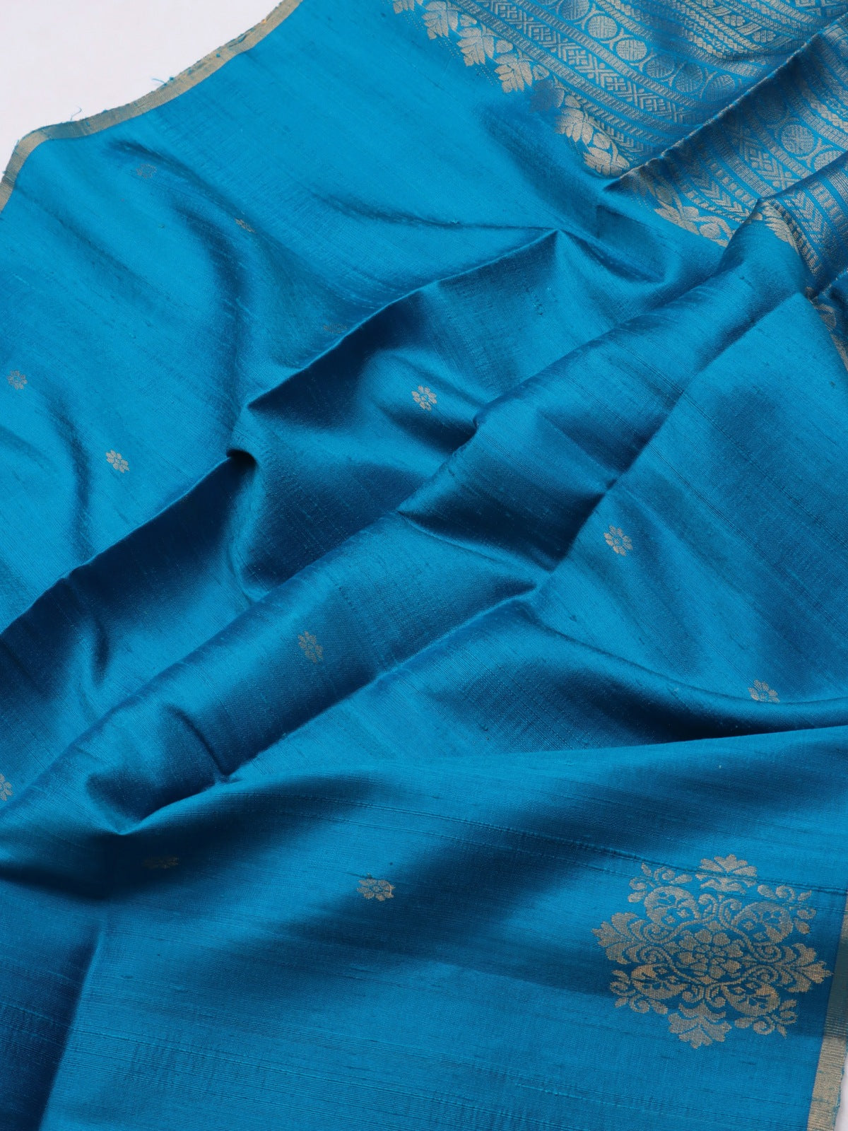 Blue Pure Raw Silk Saree (Swara)