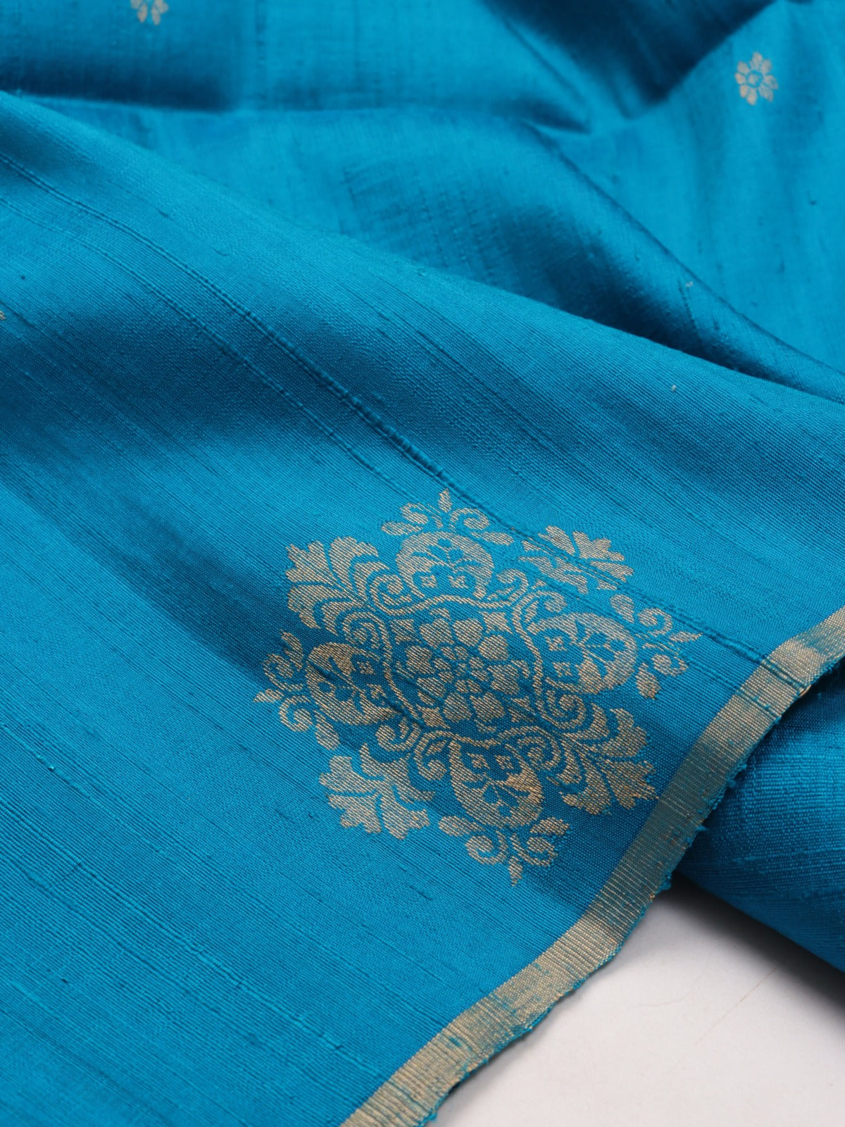 Blue Pure Raw Silk Saree (Swara)