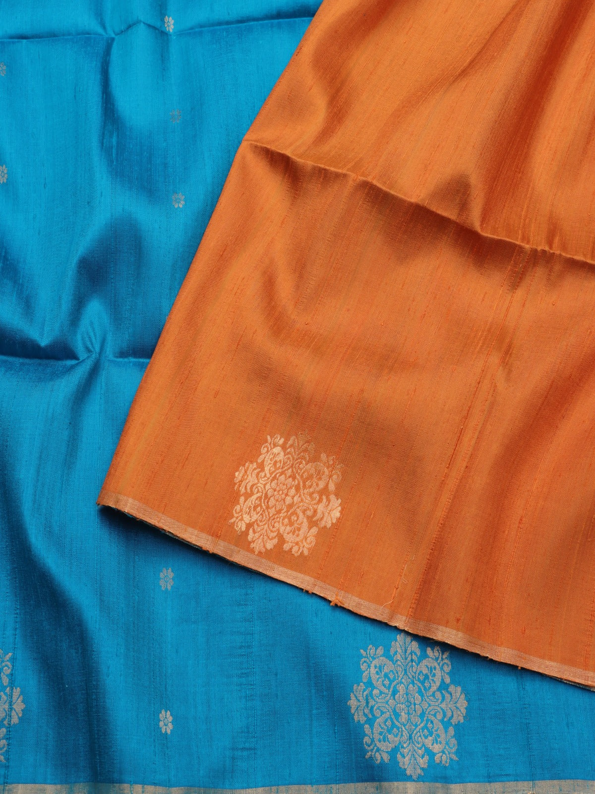 Blue Pure Raw Silk Saree (Swara)