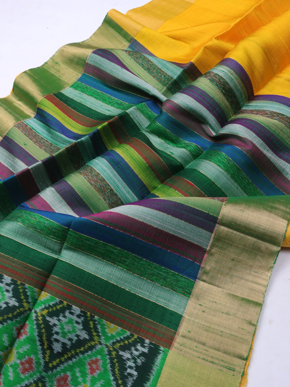 Yellow Pure Raw Silk Saree (Swara)