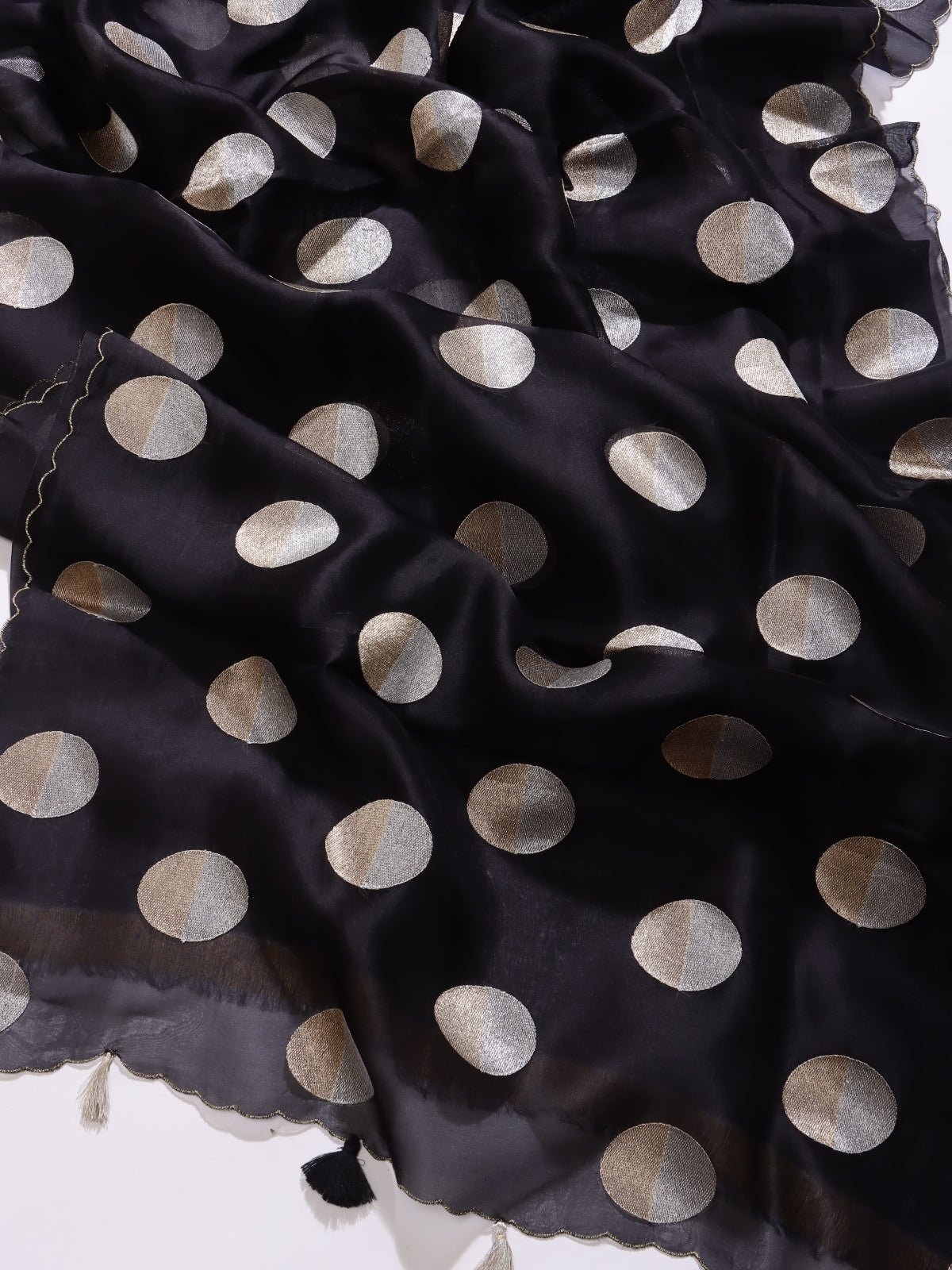 Black Pure Kora Organza Saree (Swara)