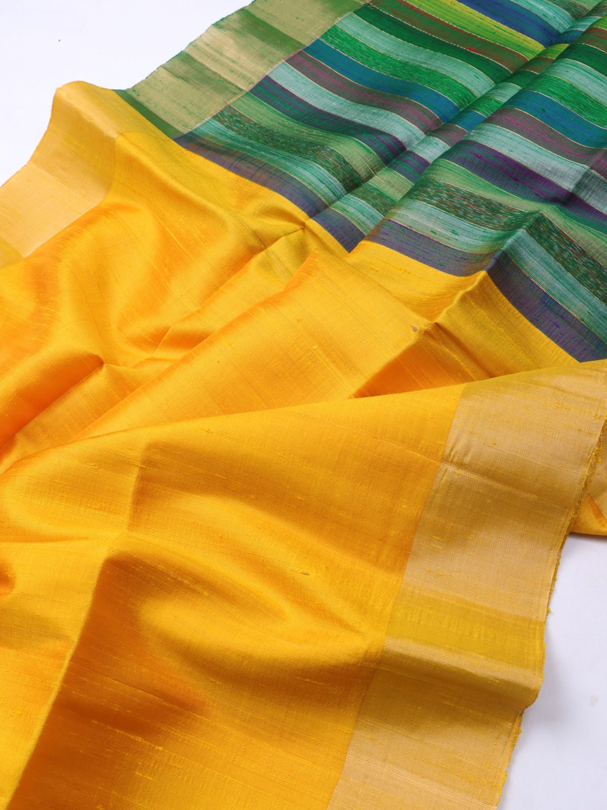 Yellow Pure Raw Silk Saree (Swara)