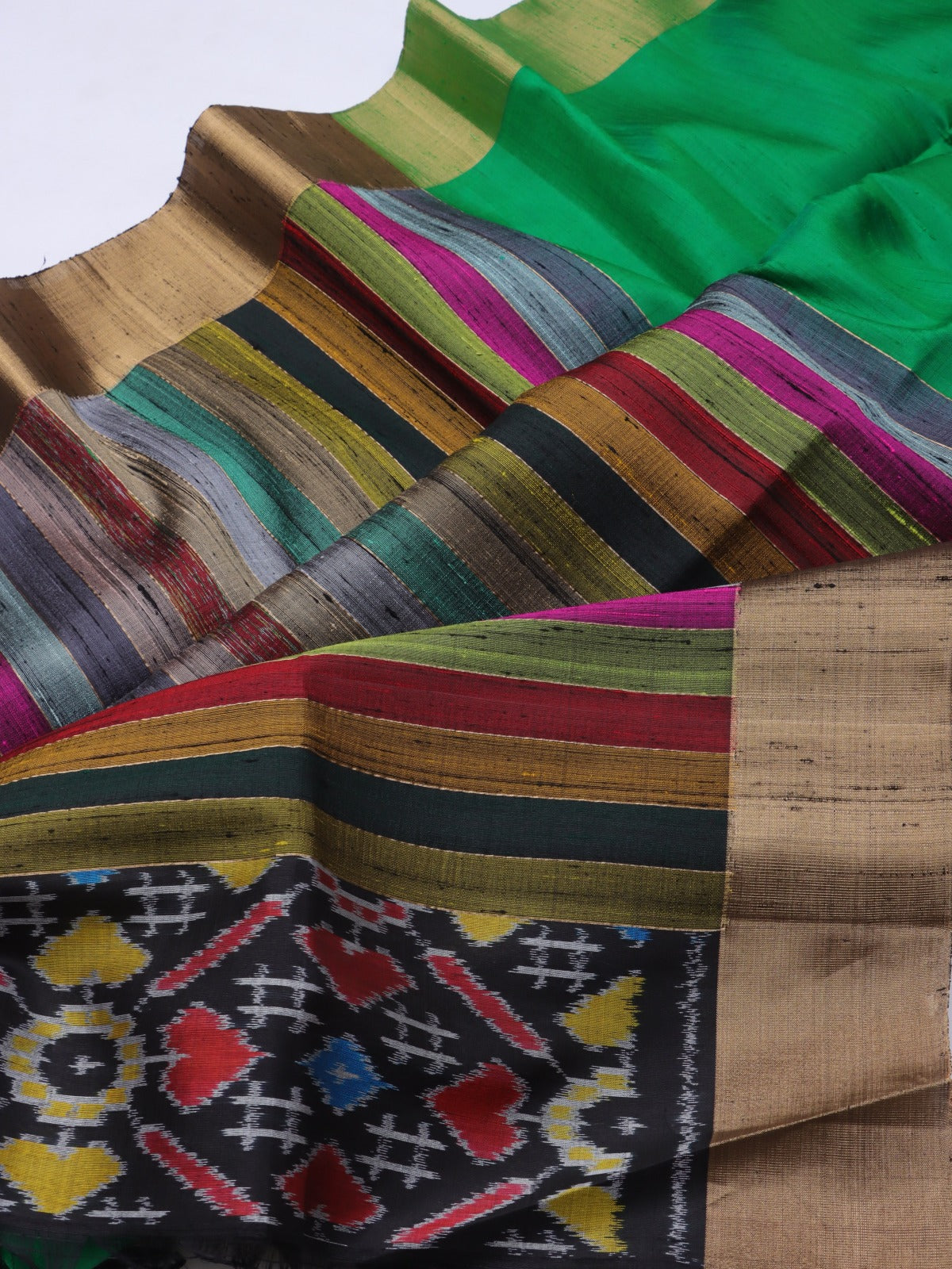 Green Pure Raw Silk Saree (Swara)