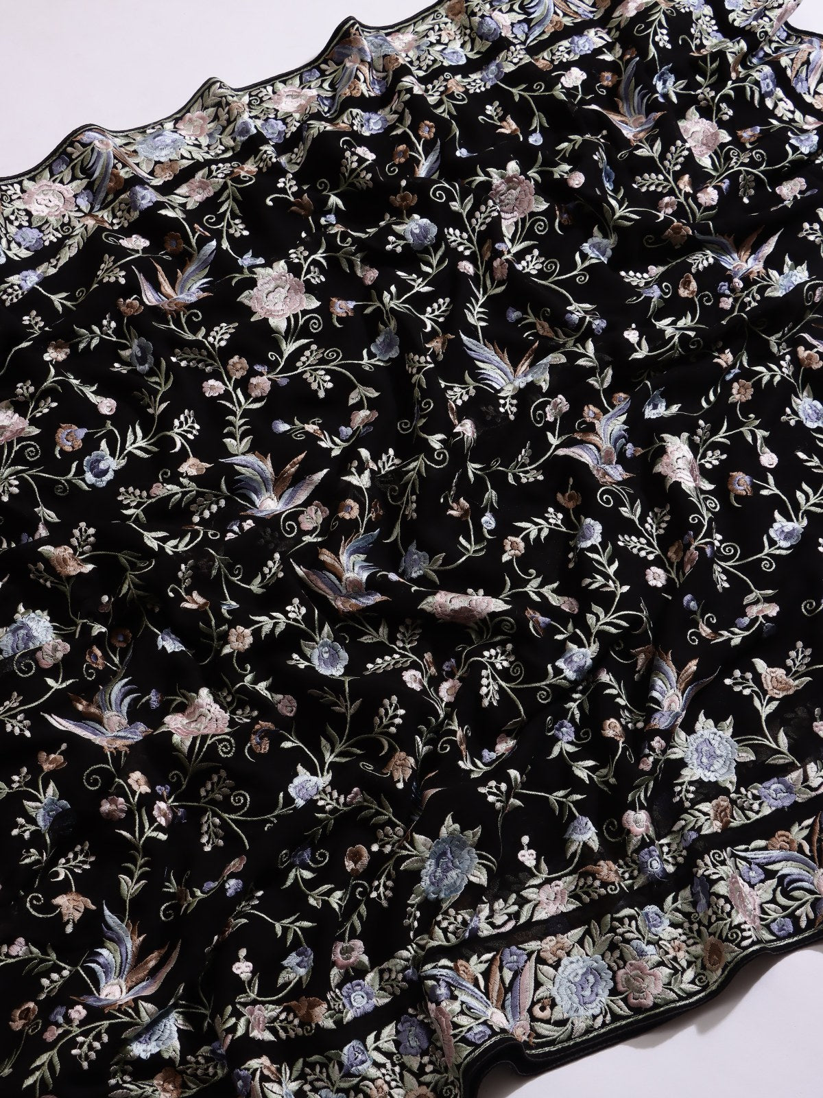 Black Parsi Work Georgette Saree (Swara)