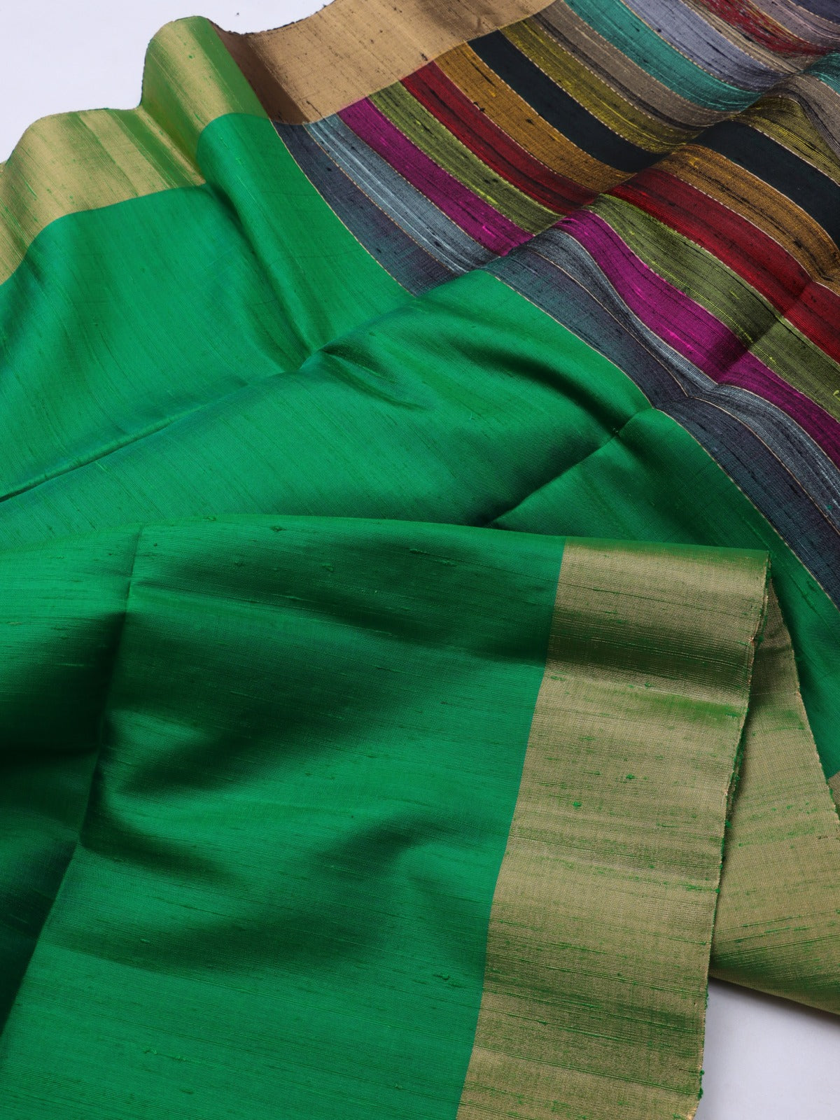 Green Pure Raw Silk Saree (Swara)