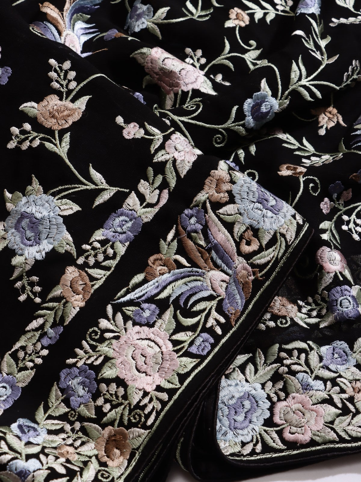 Black Parsi Work Georgette Saree (Swara)