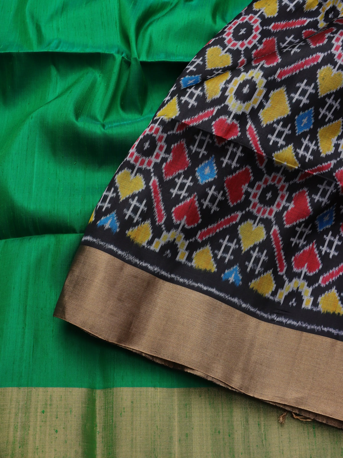 Green Pure Raw Silk Saree (Swara)