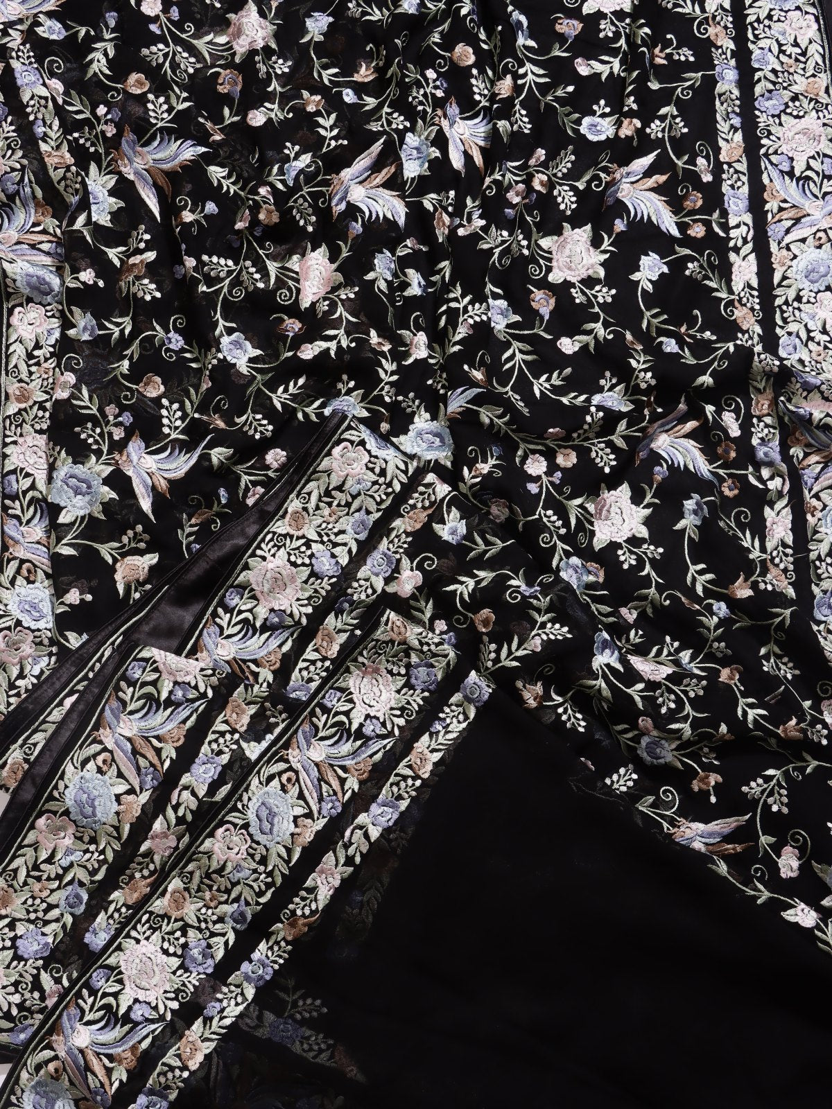 Black Parsi Work Georgette Saree (Swara)