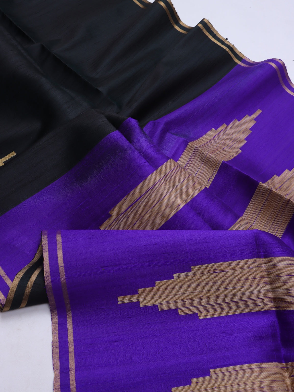 Black Pure Raw Silk Saree (Swara)