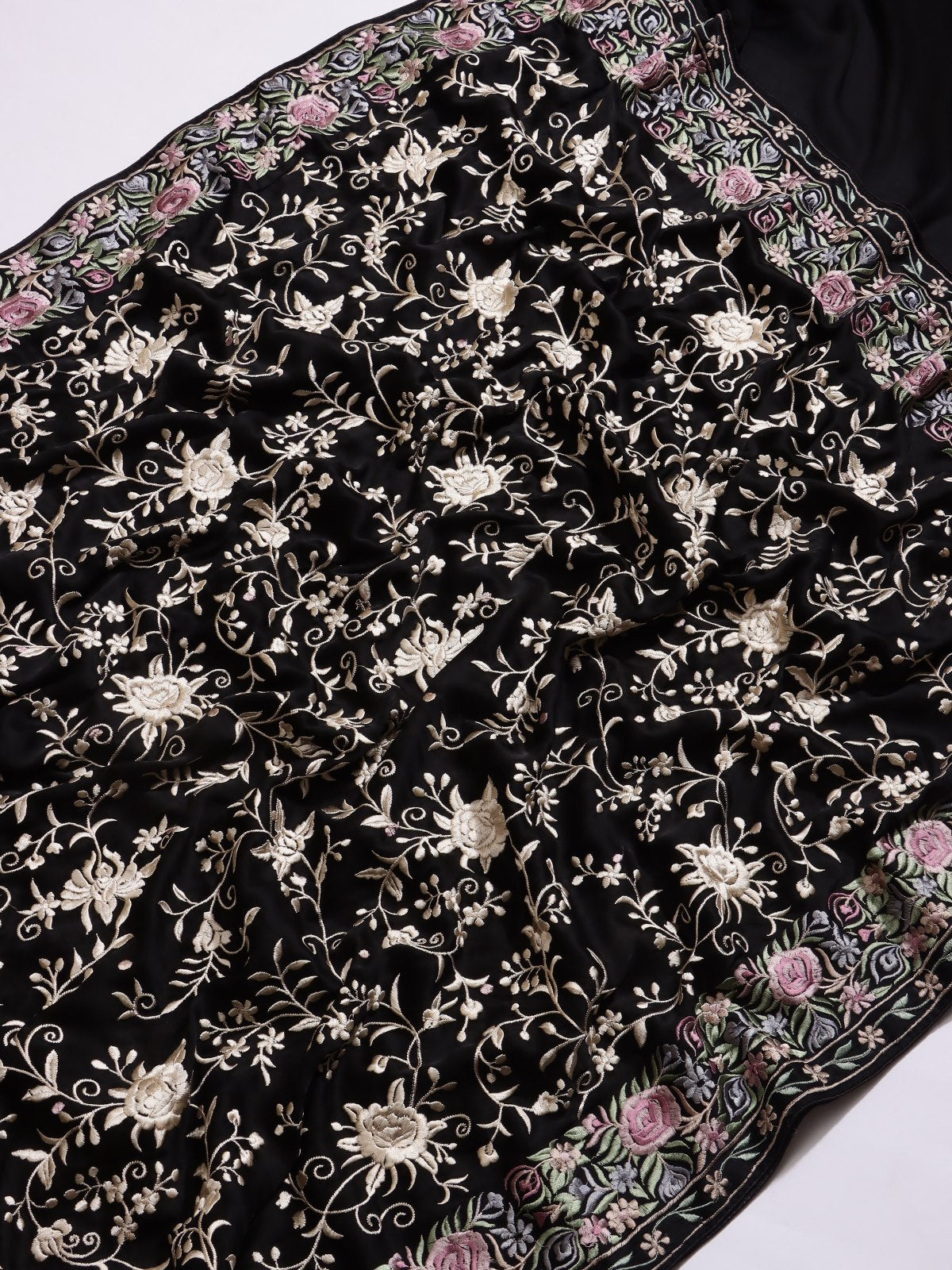 Black Parsi Work Georgette Saree (Swara)