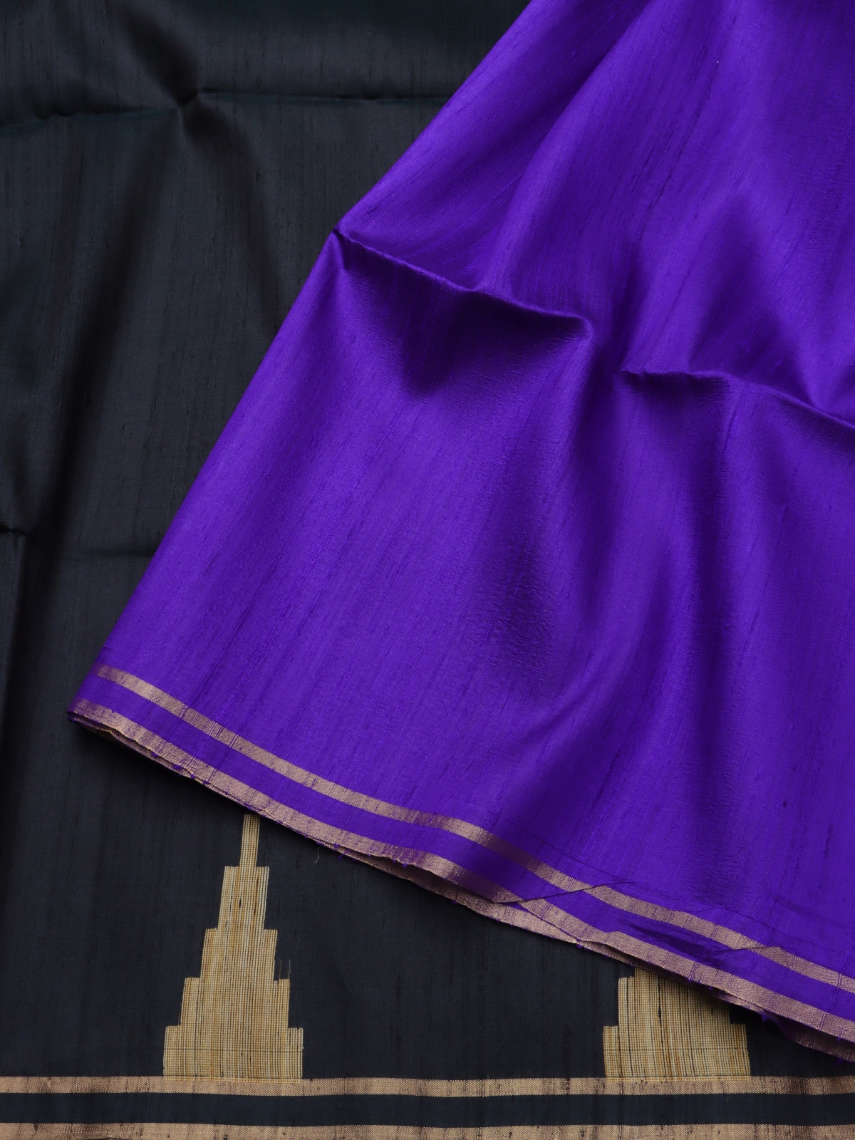Black Pure Raw Silk Saree (Swara)