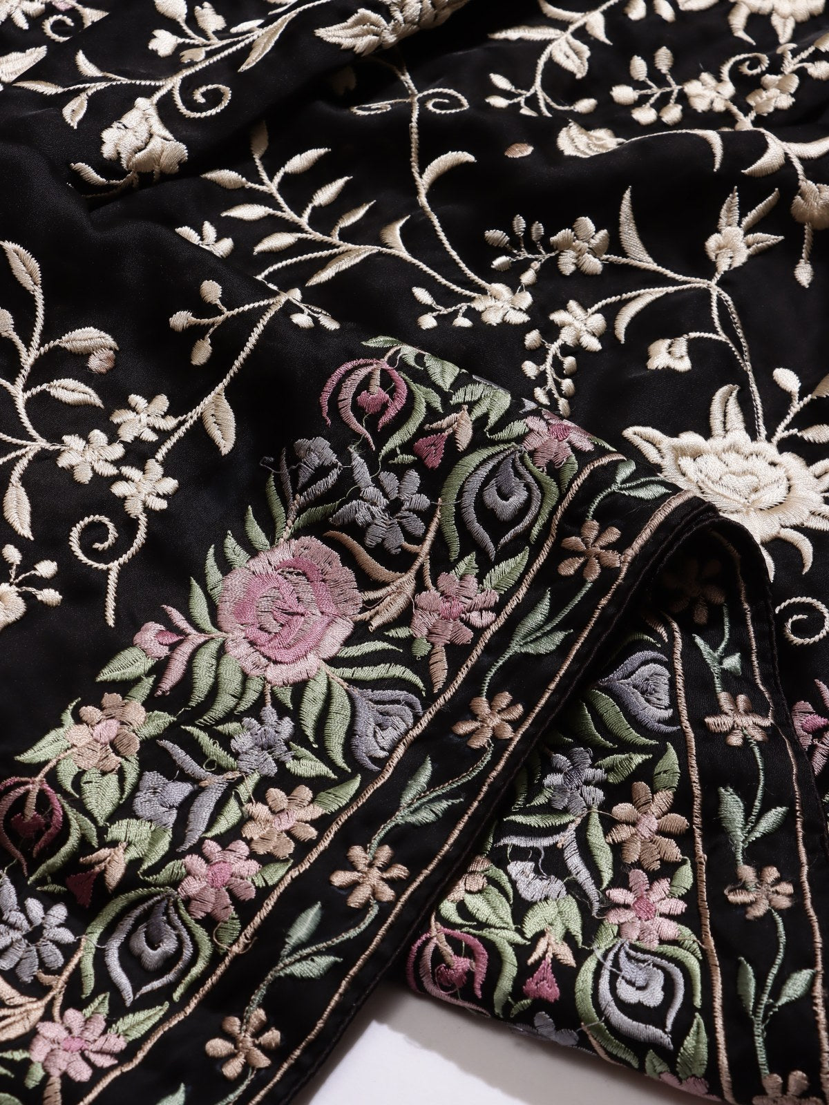 Black Parsi Work Georgette Saree (Swara)