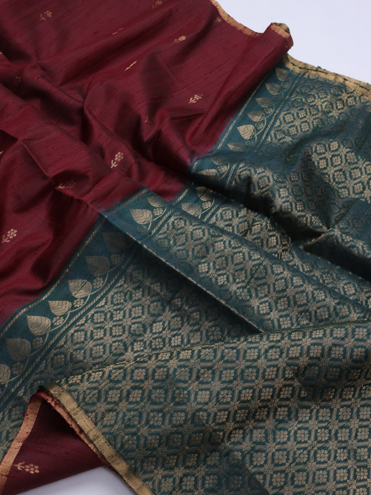 Maroon Pure Raw Silk Saree (Swara)