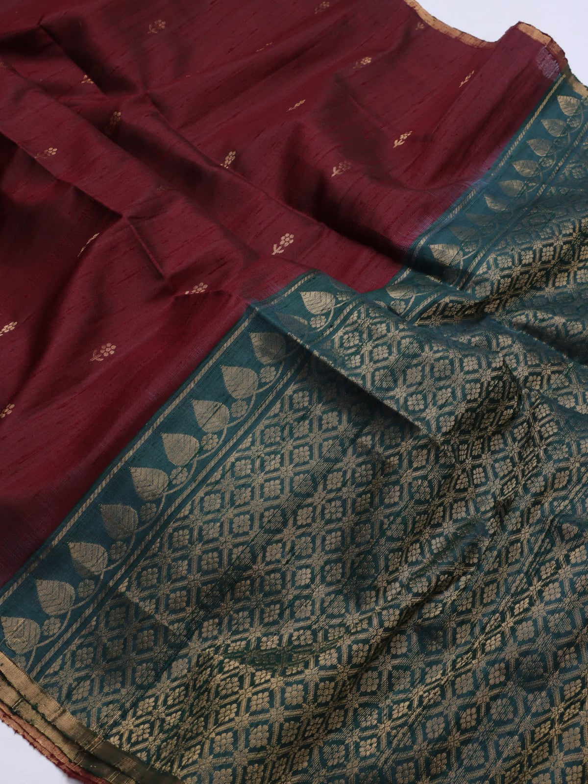 Maroon Pure Raw Silk Saree (Swara)