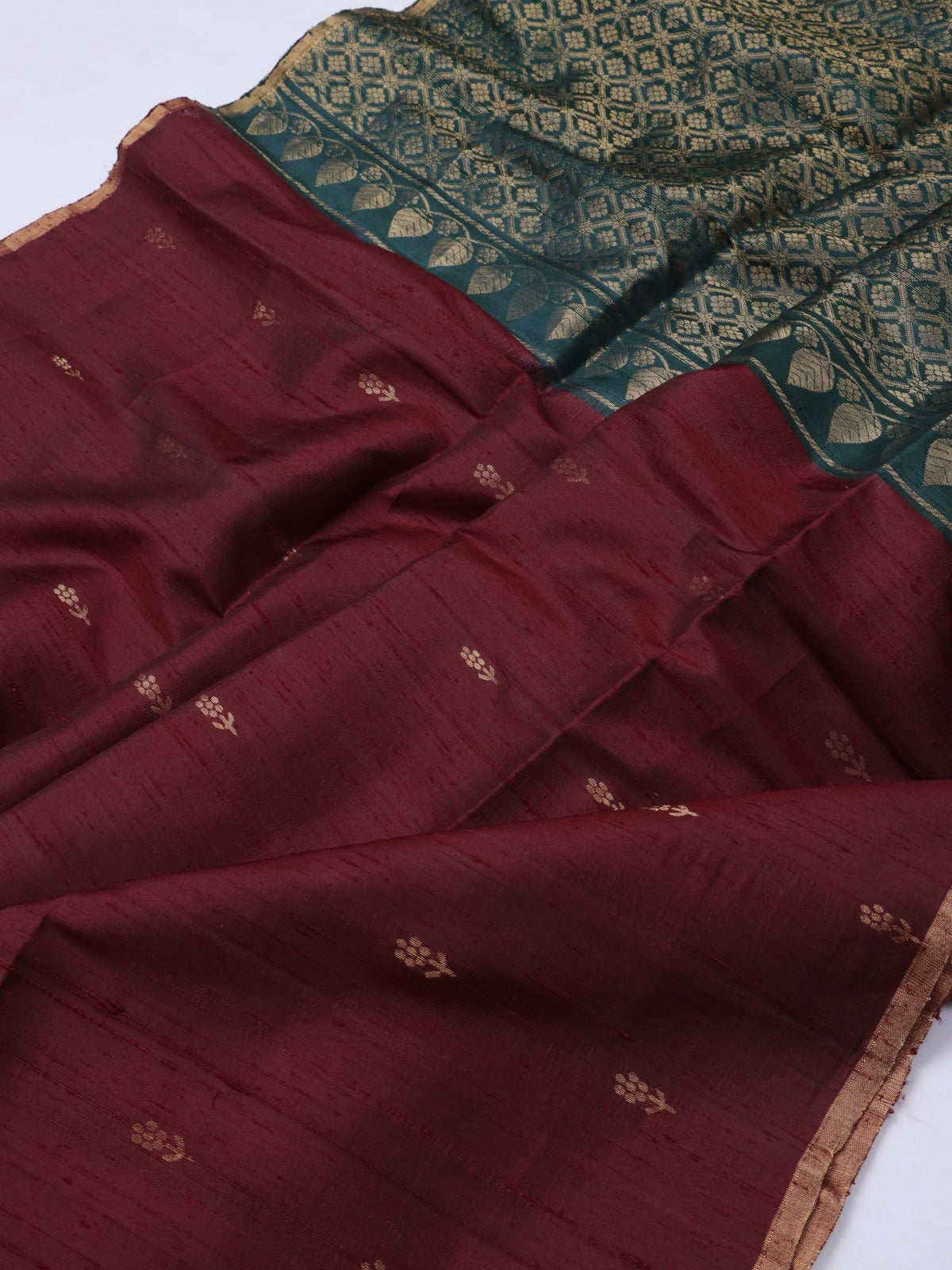 Maroon Pure Raw Silk Saree (Swara)