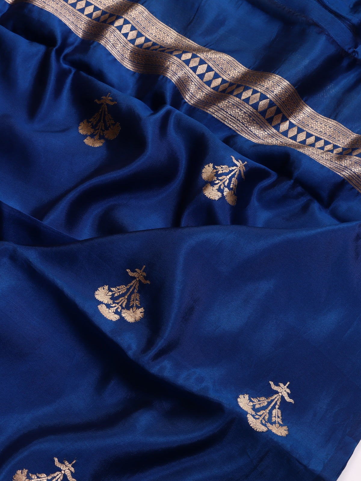 Royal Blue Pure Kathan Banarasi Silk Dress Material (Swara)