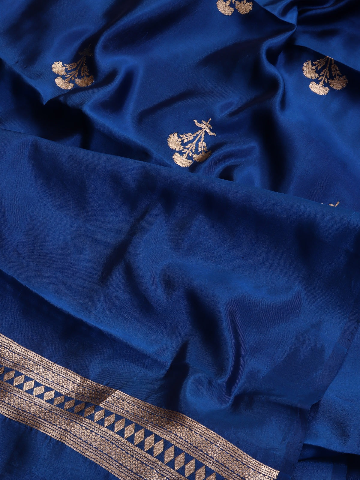 Royal Blue Pure Kathan Banarasi Silk Dress Material (Swara)