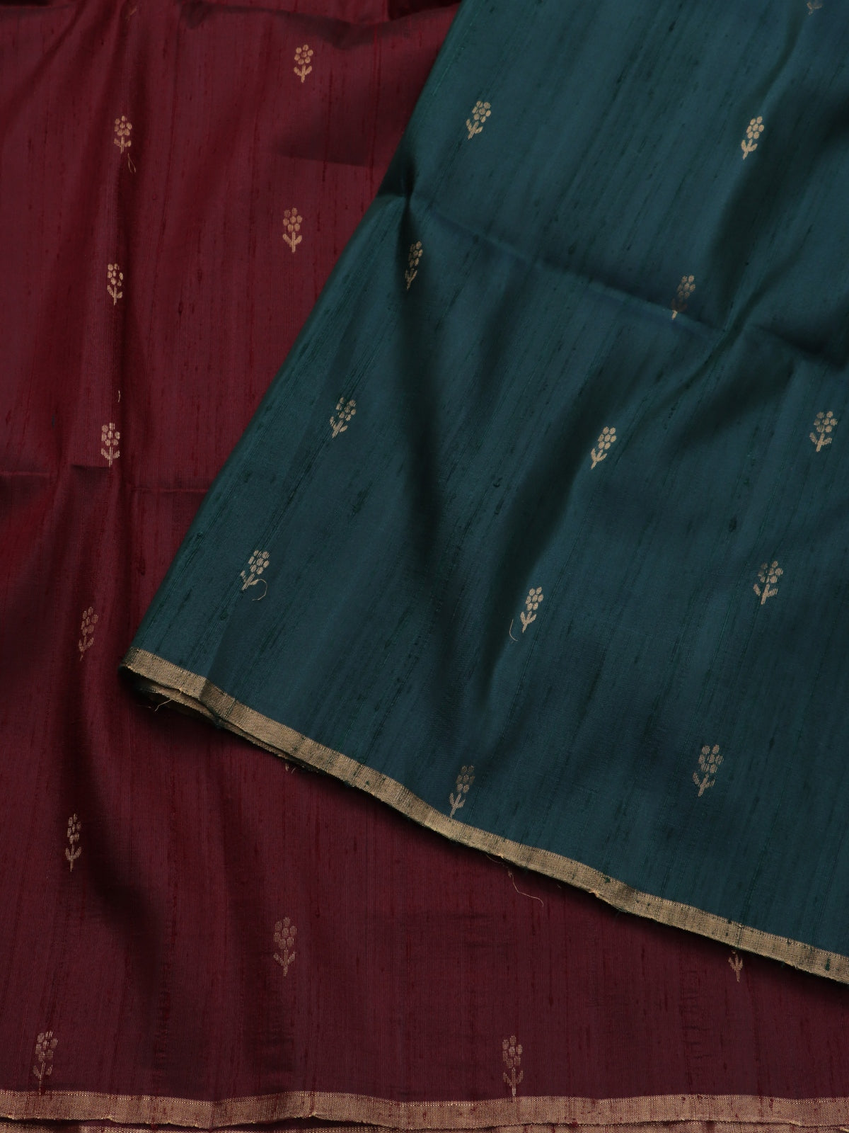 Maroon Pure Raw Silk Saree (Swara)
