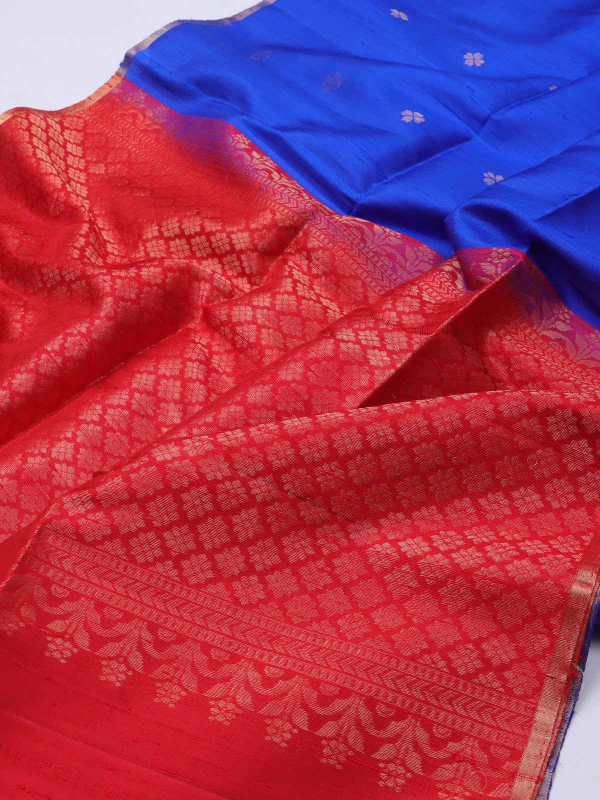 Royal Blue Pure Raw Silk Saree (Swara)
