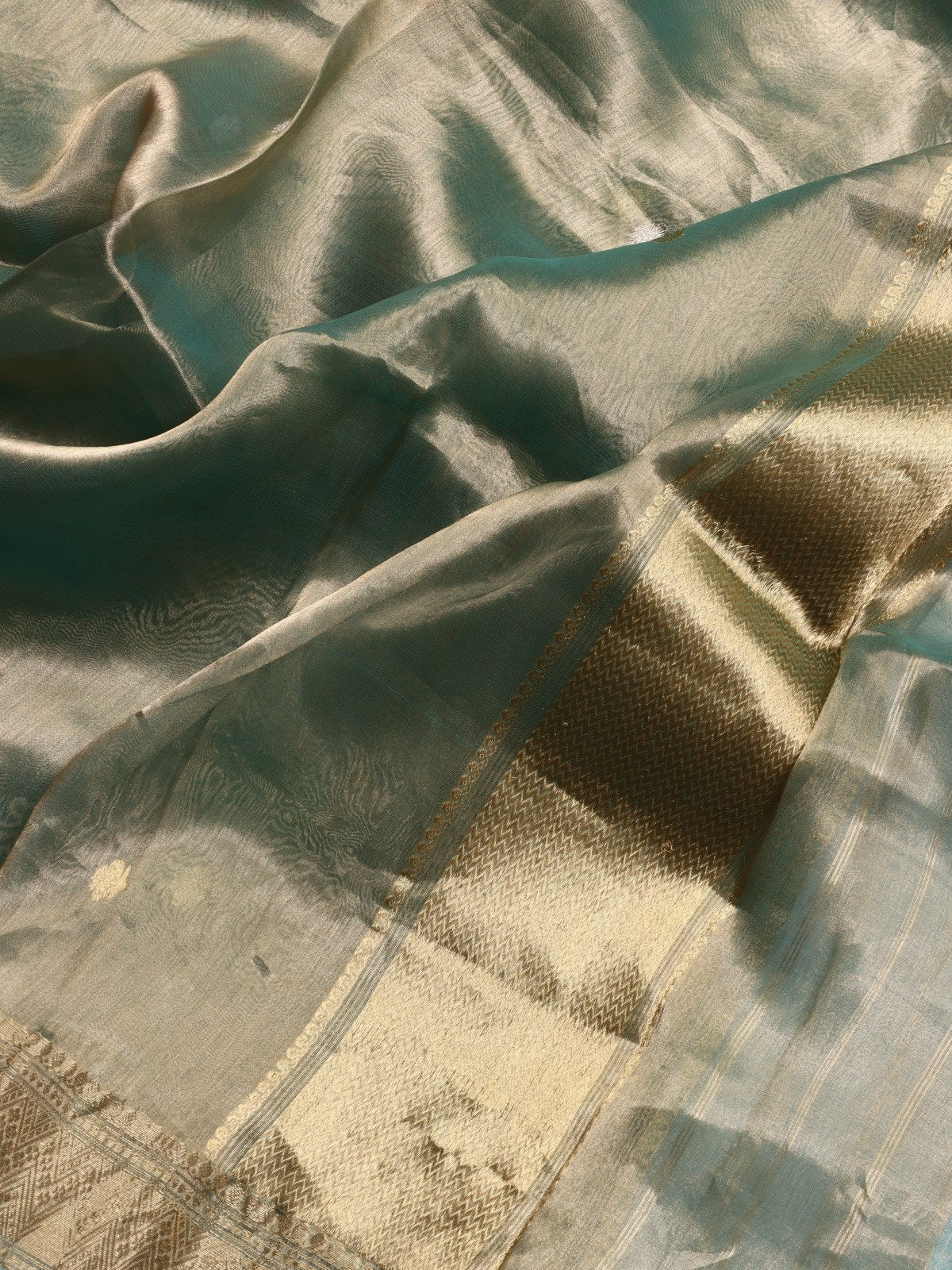 Teal Pure Kathan Banarasi Silk Dress Material (Swara)