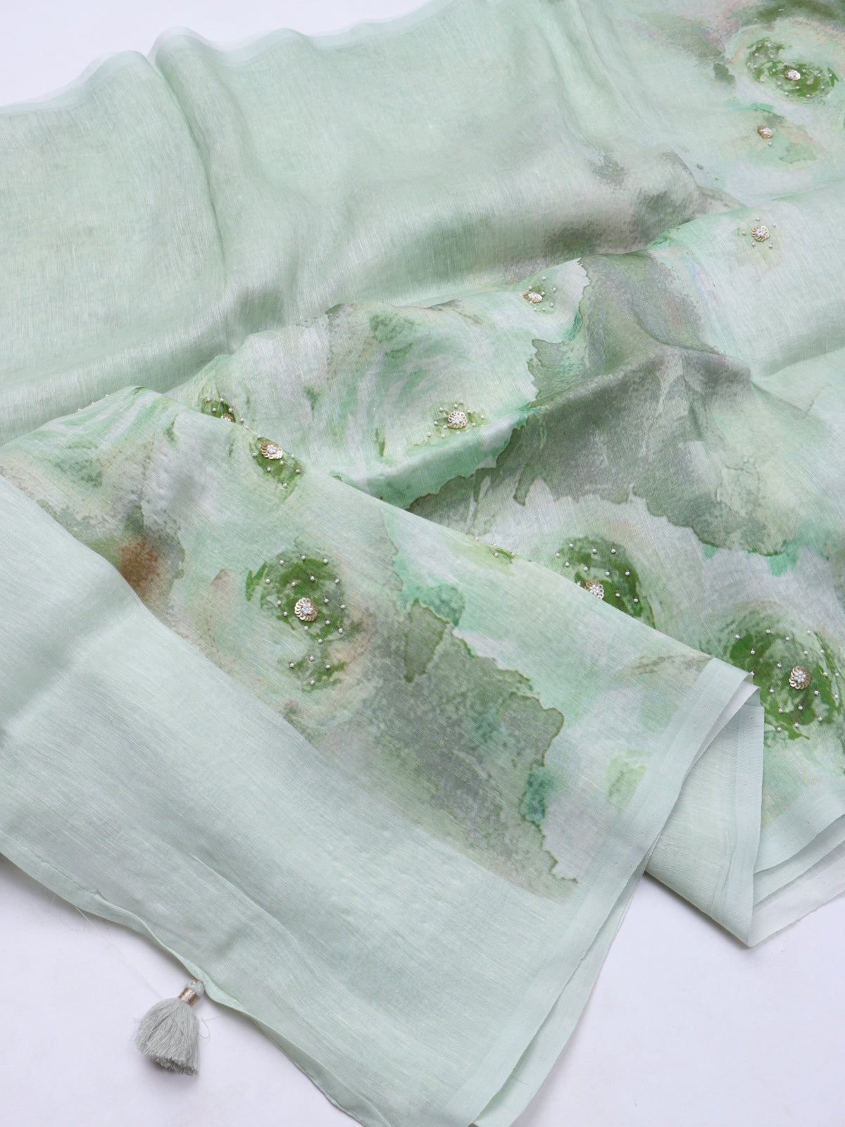 Green Pure Mul Chanderi Saree (Swara)